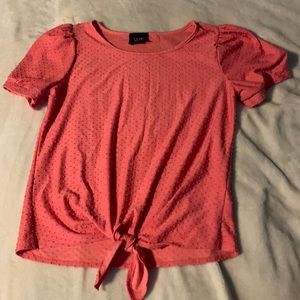 Pink too with tie bottom